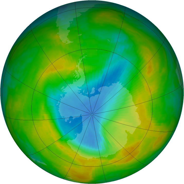 Antarctic ozone map for 17 November 1982